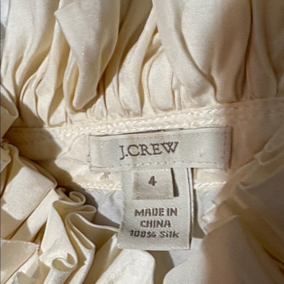 J. Crew Cream Ruffle Front Blouse - Picture 2 of 8